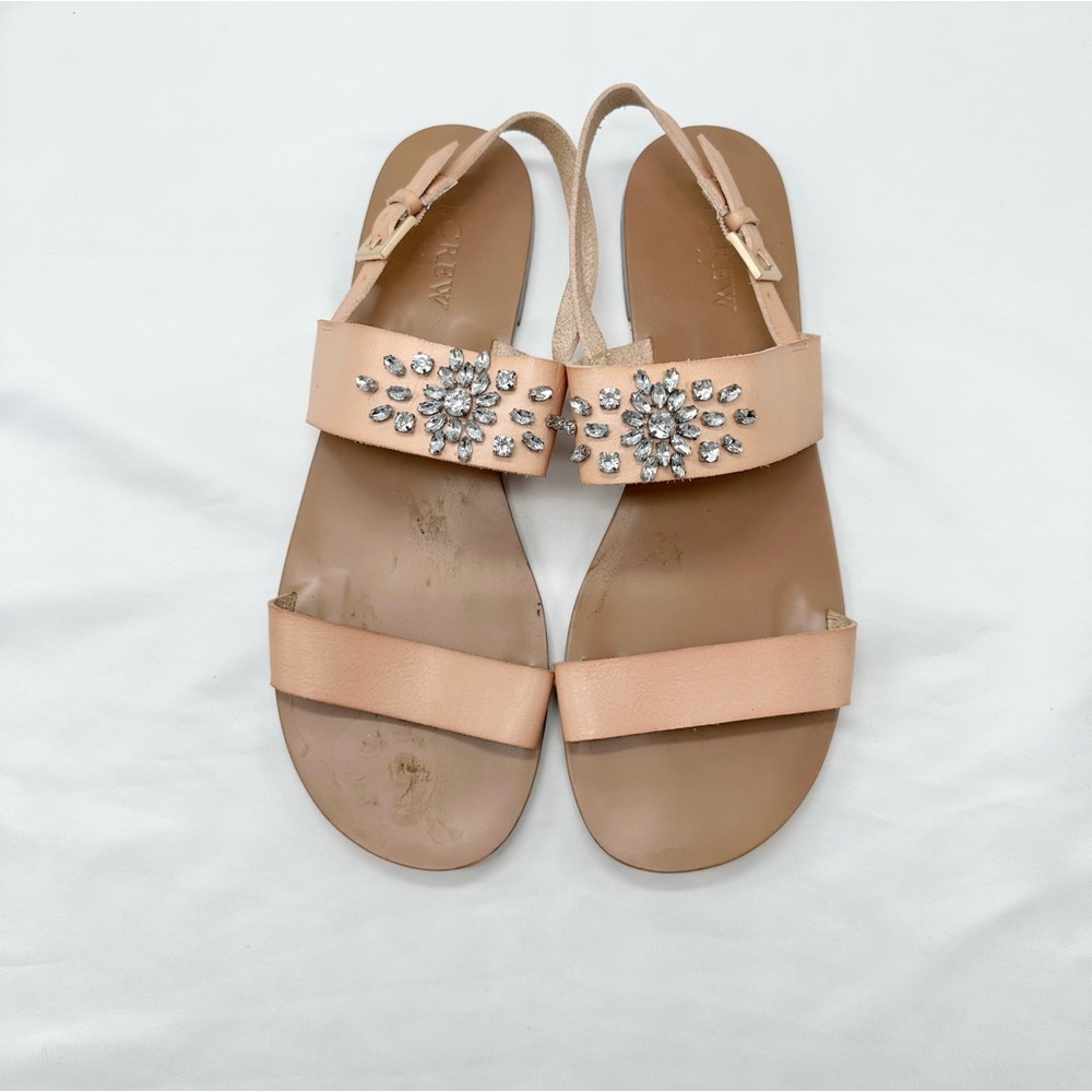 J. Crew Jewel Detail Sandals Tan Size 9